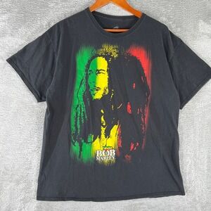 Bob Marley T-Shirt Mens XL Black Zion Rootswear Reggae Rasta Rap Tee 2000s Y2K